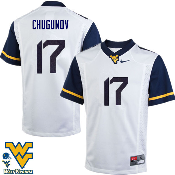 NCAA Men's Mitch Chugunov West Virginia Mountaineers White #17 Nike Stitched Football College Authentic Jersey NT23S44TA